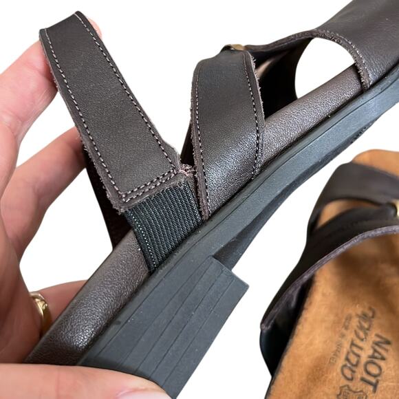 Naot Brown Leather Sandals 5 36 Flats Slides Shoes Israel - Picture 8 of 11